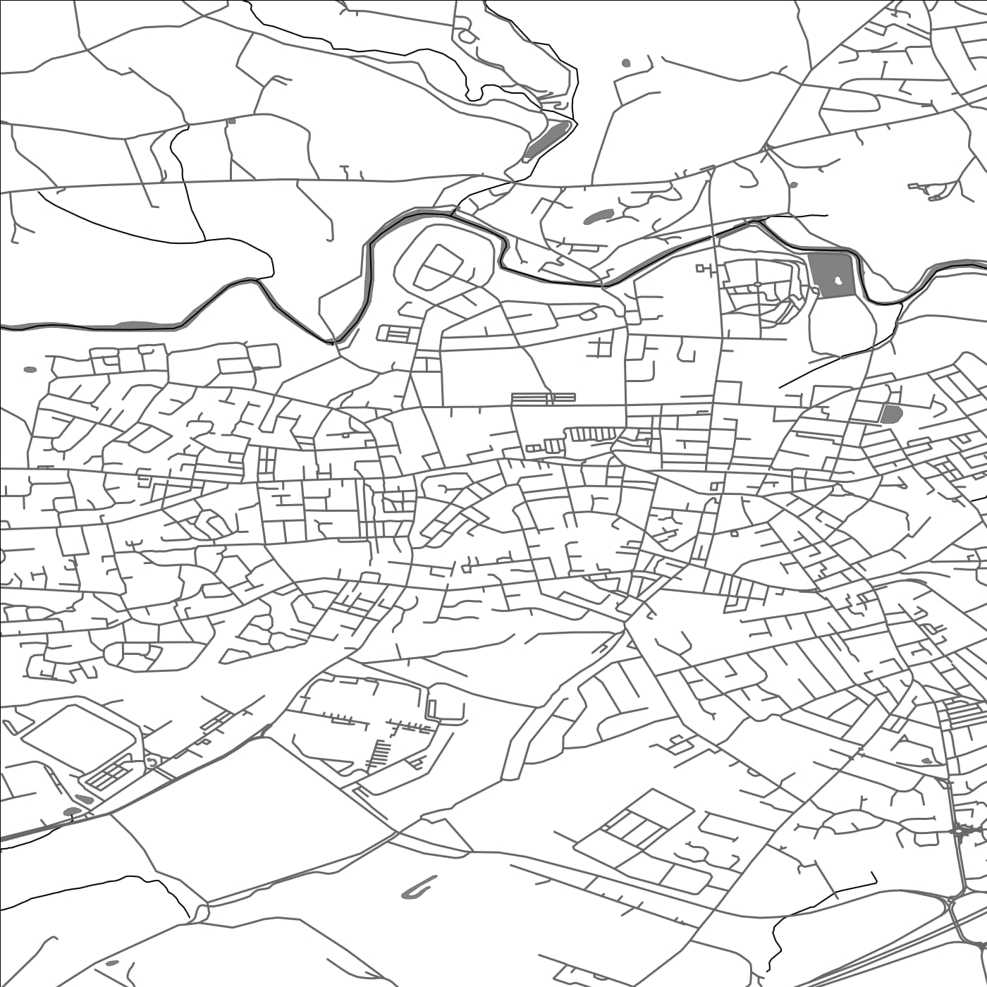 ROAD MAP OF HEYWOOD, UNITED KINGDOM BY MAPBAKES