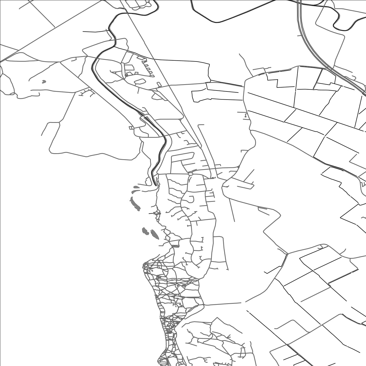 ROAD MAP OF HIGHTOWN, UNITED KINGDOM BY MAPBAKES