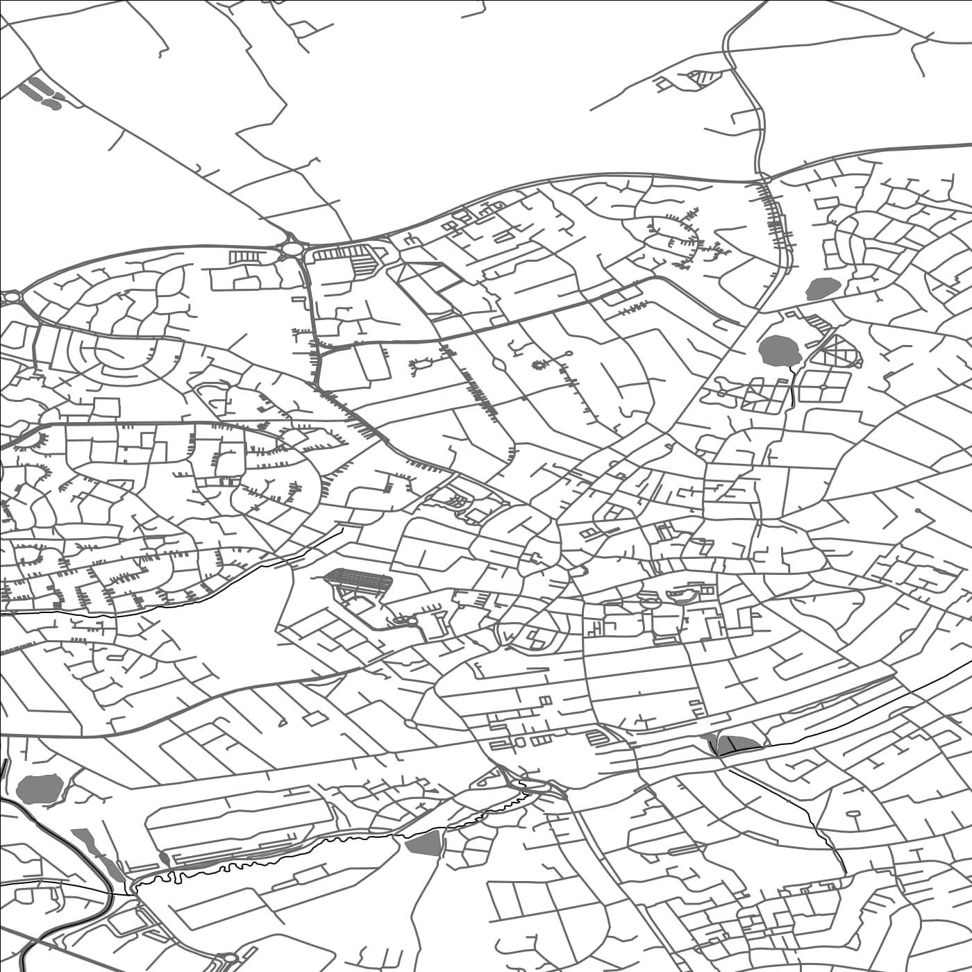 ROAD MAP OF HINCKLEY, UNITED KINGDOM BY MAPBAKES