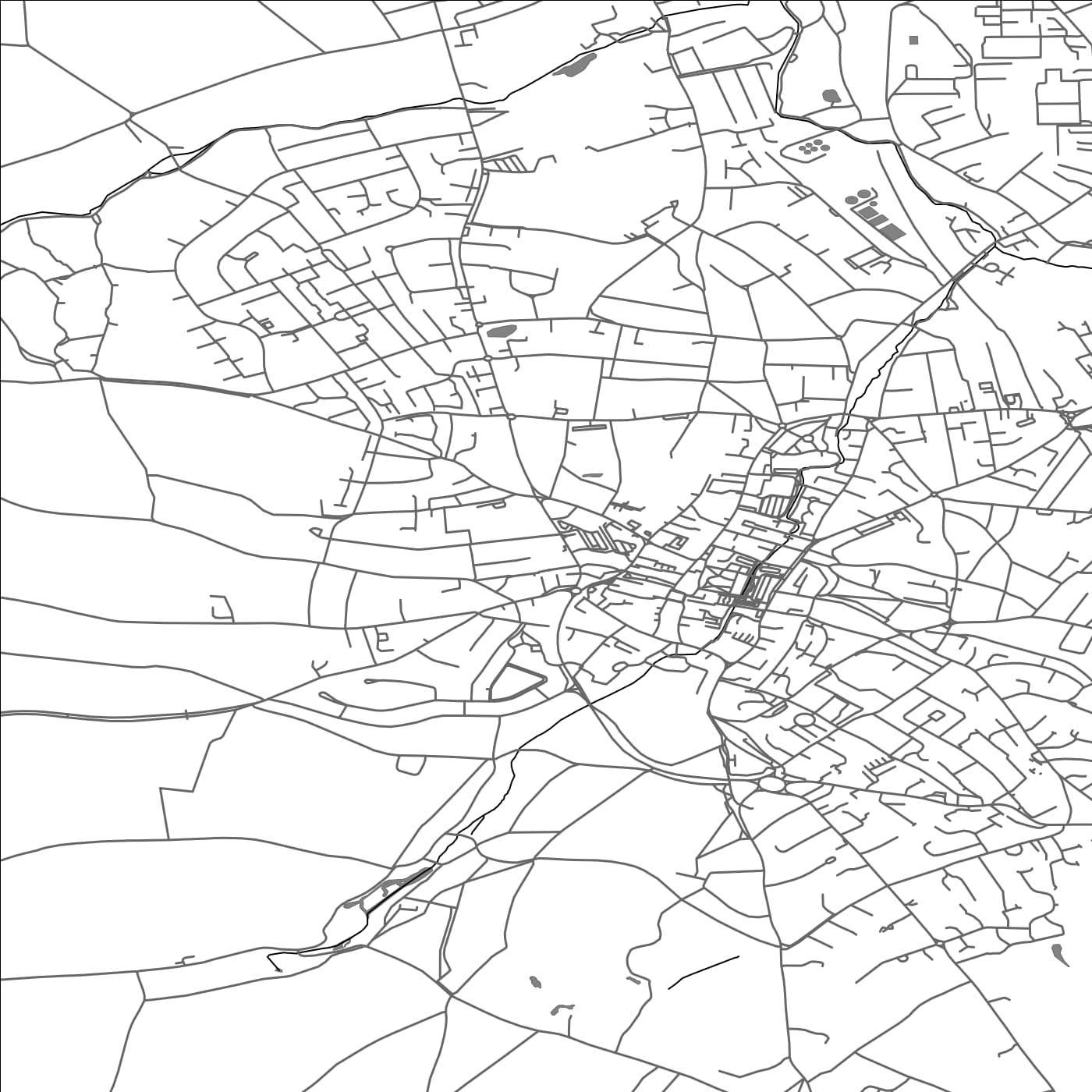 ROAD MAP OF HITCHIN, UNITED KINGDOM BY MAPBAKES