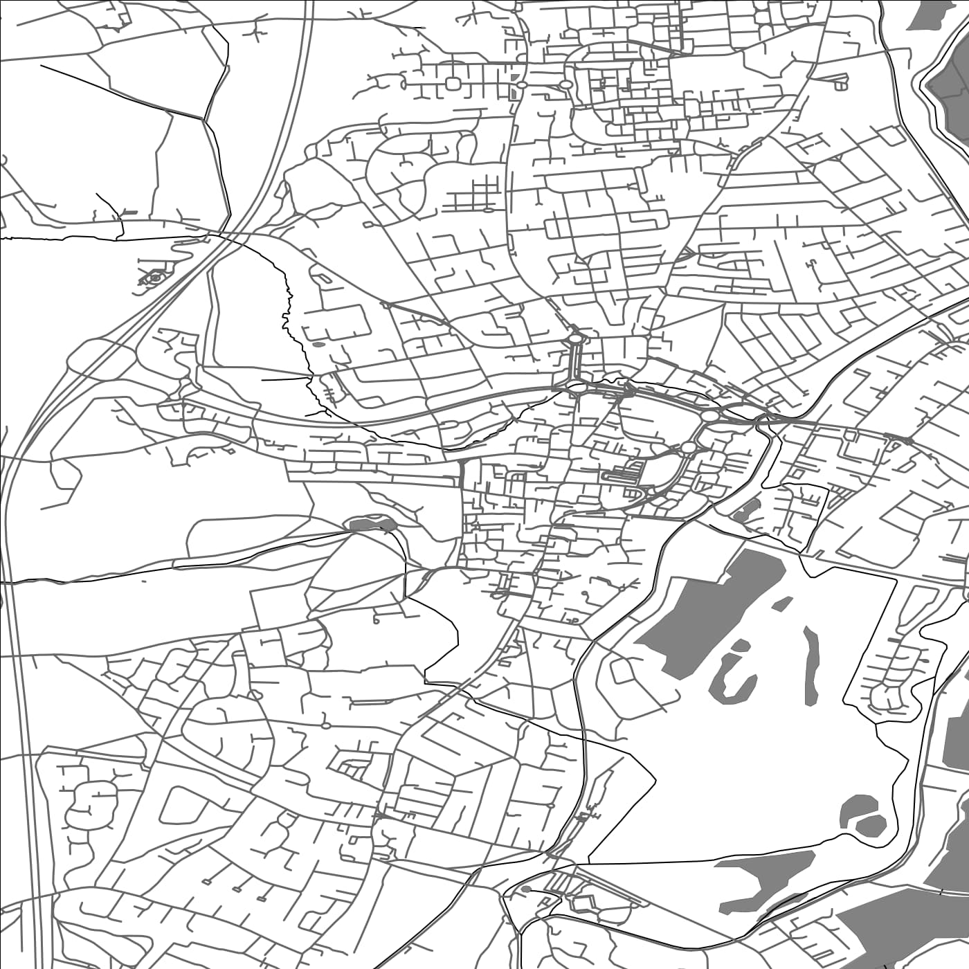 ROAD MAP OF HODDESDON, UNITED KINGDOM BY MAPBAKES