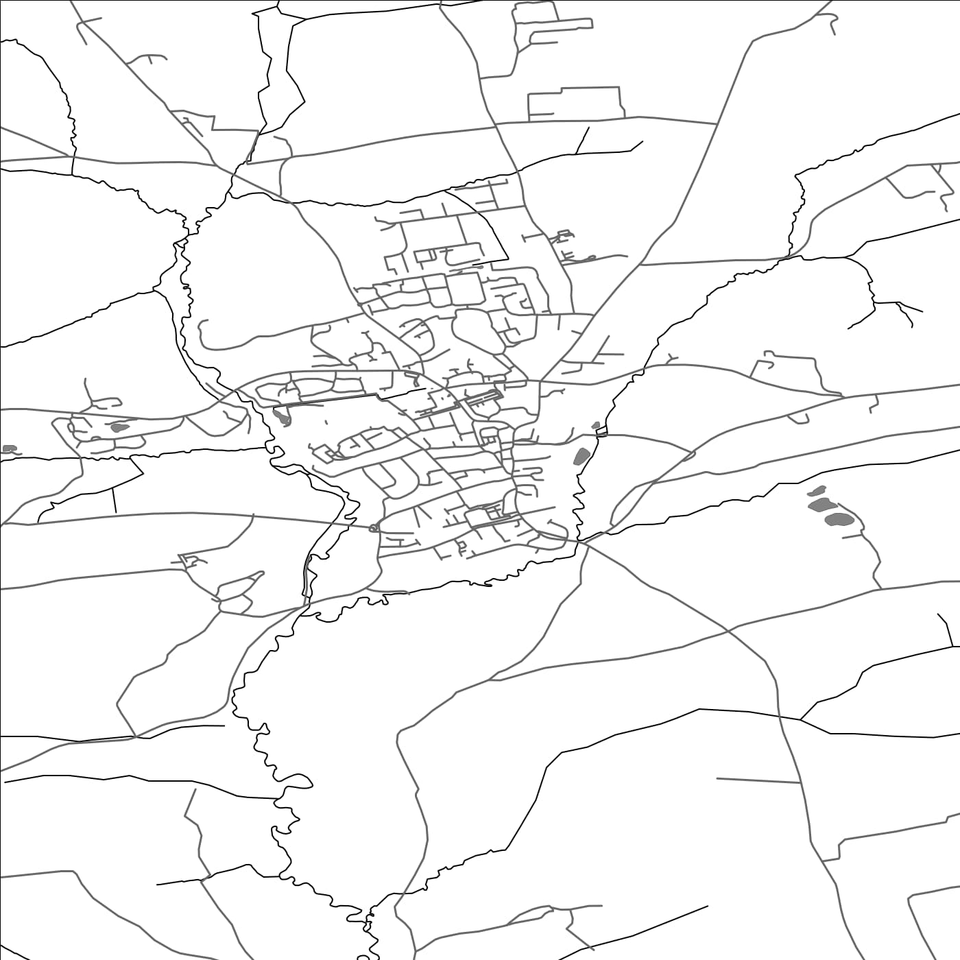 ROAD MAP OF HOLSWORTHY, UNITED KINGDOM BY MAPBAKES