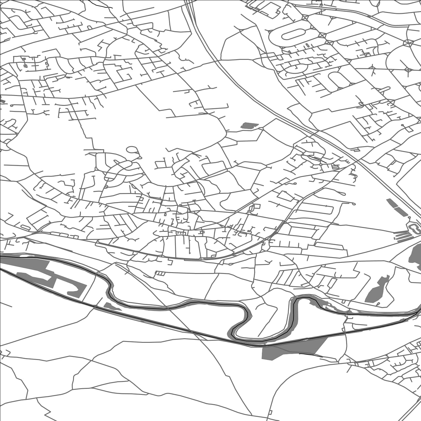 ROAD MAP OF HORBURY, UNITED KINGDOM BY MAPBAKES