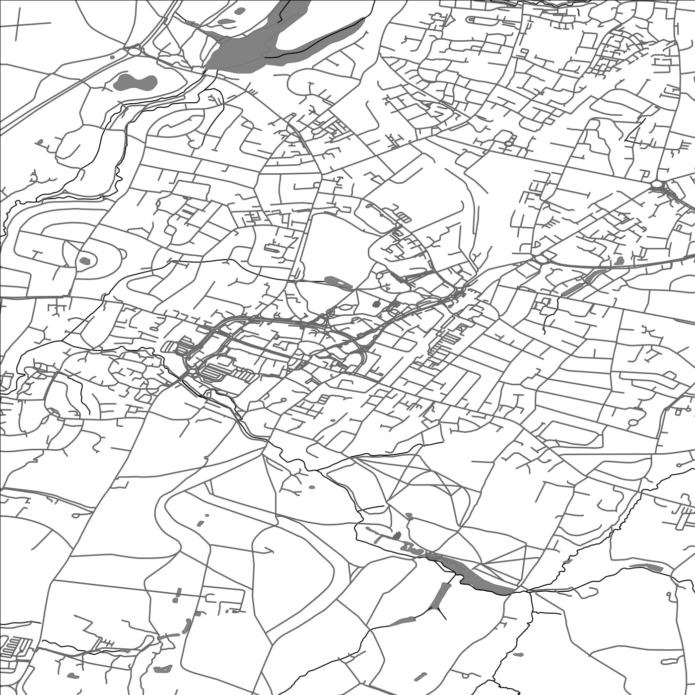 ROAD MAP OF HORSHAM, UNITED KINGDOM BY MAPBAKES