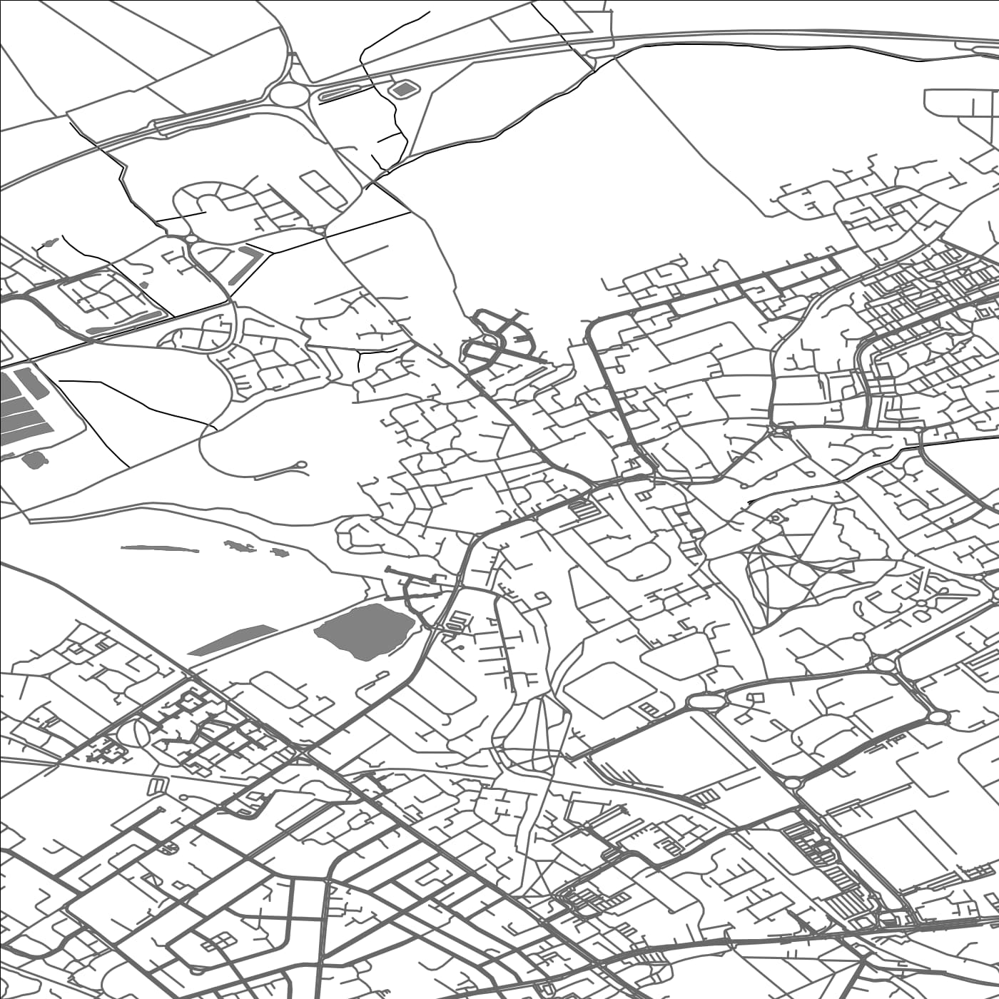 ROAD MAP OF HOUGHTON REGIS, UNITED KINGDOM BY MAPBAKES