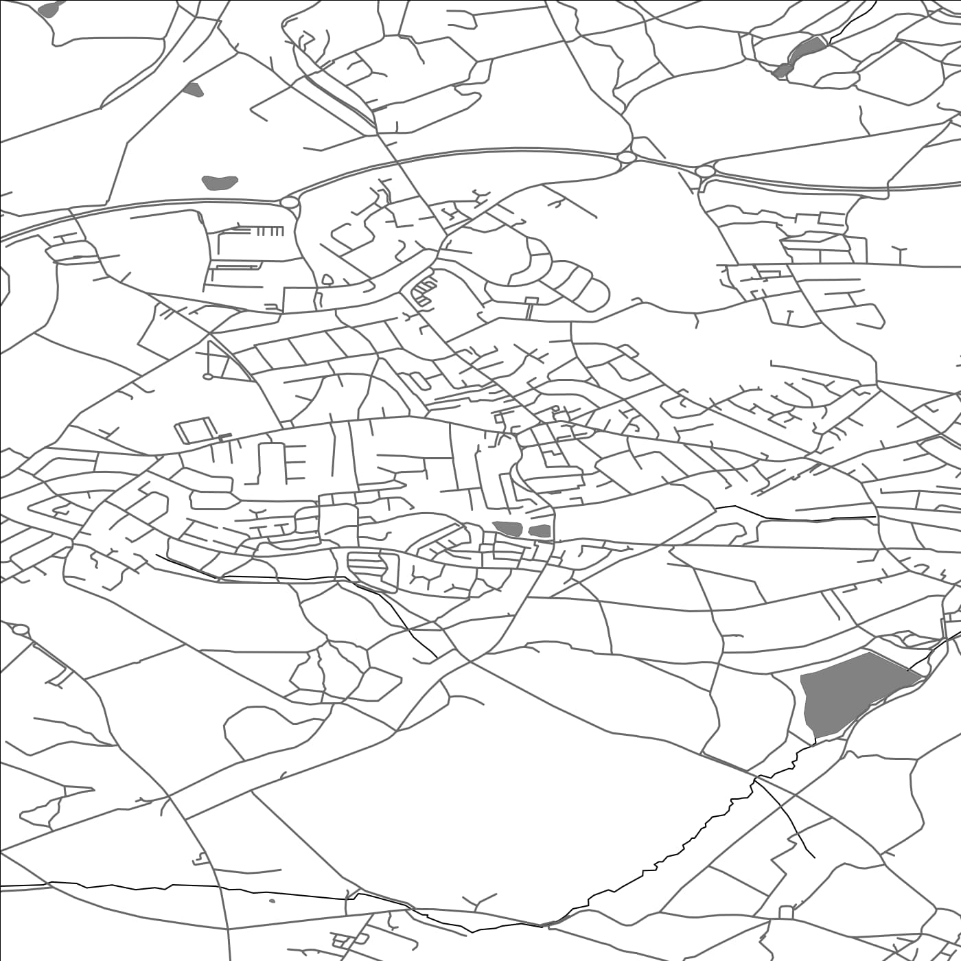 ROAD MAP OF HOYLAND NETHER, UNITED KINGDOM BY MAPBAKES