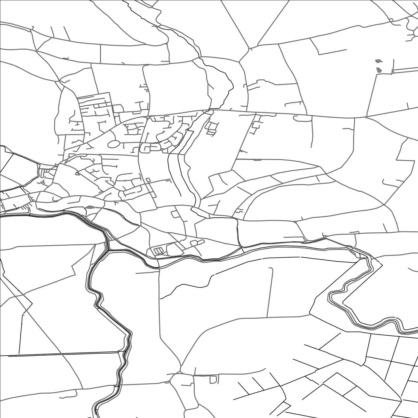 ROAD MAP OF HUISH EPISCOPI, UNITED KINGDOM BY MAPBAKES