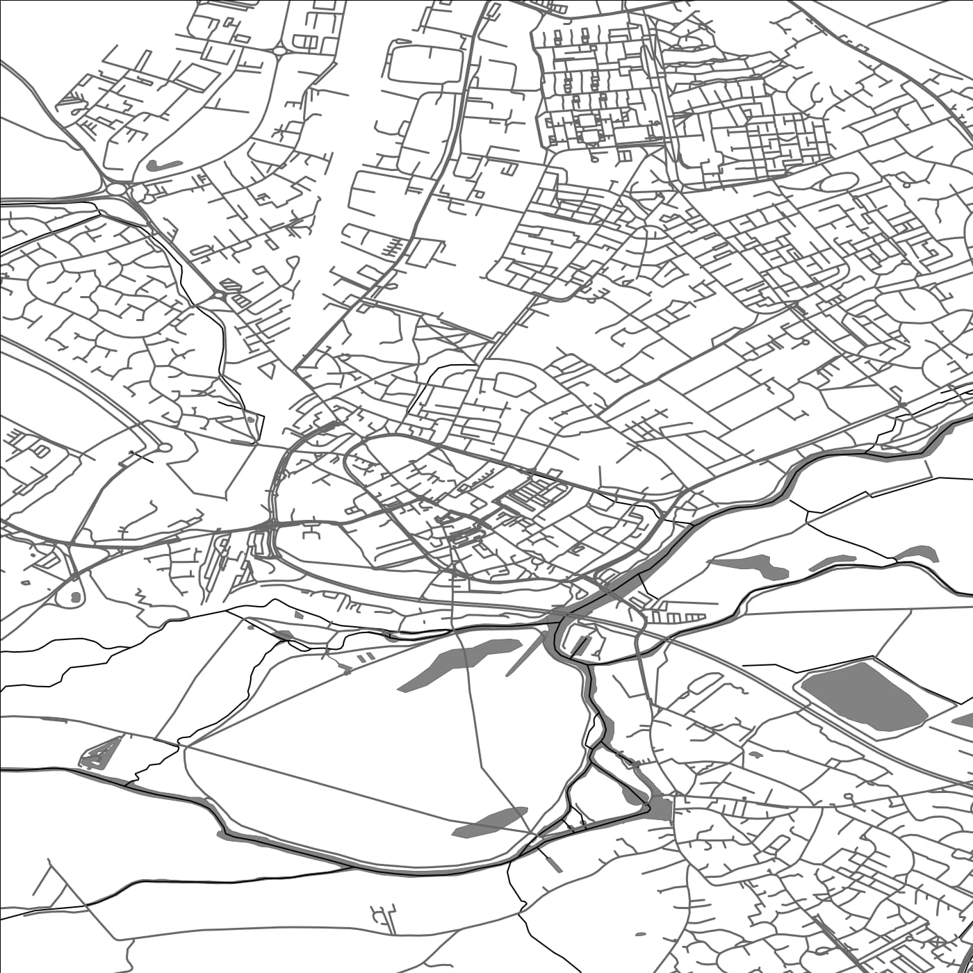 ROAD MAP OF HUNTINGDON, UNITED KINGDOM BY MAPBAKES