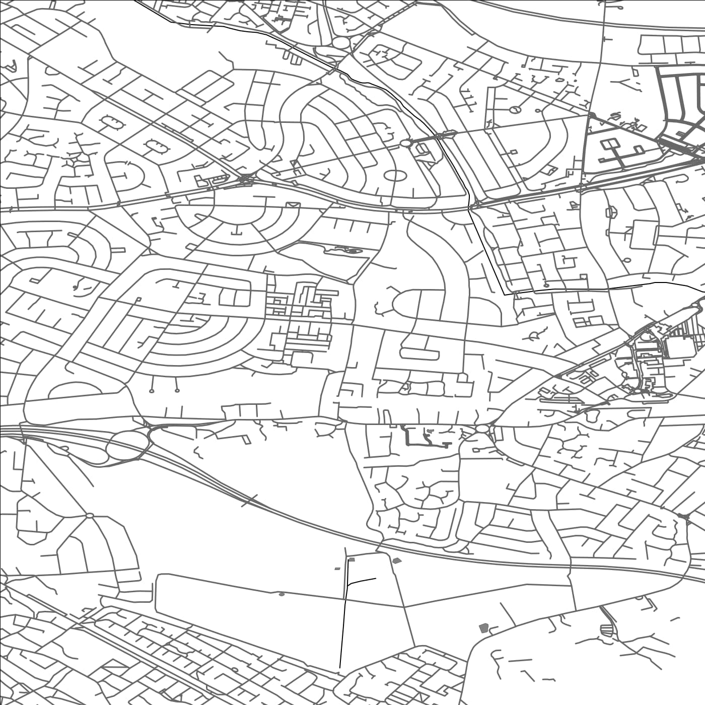 ROAD MAP OF HUYTON WITH ROBY, UNITED KINGDOM BY MAPBAKES