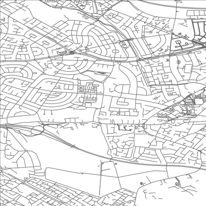 ROAD MAP OF HUYTON WITH ROBY, UNITED KINGDOM BY MAPBAKES