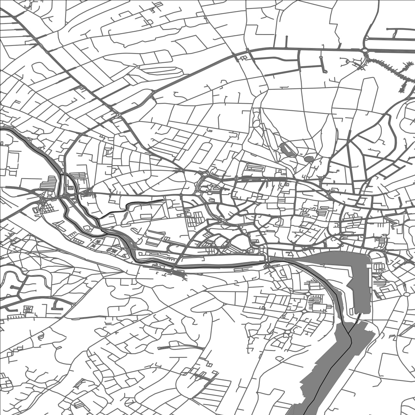 ROAD MAP OF IPSWICH, UNITED KINGDOM BY MAPBAKES