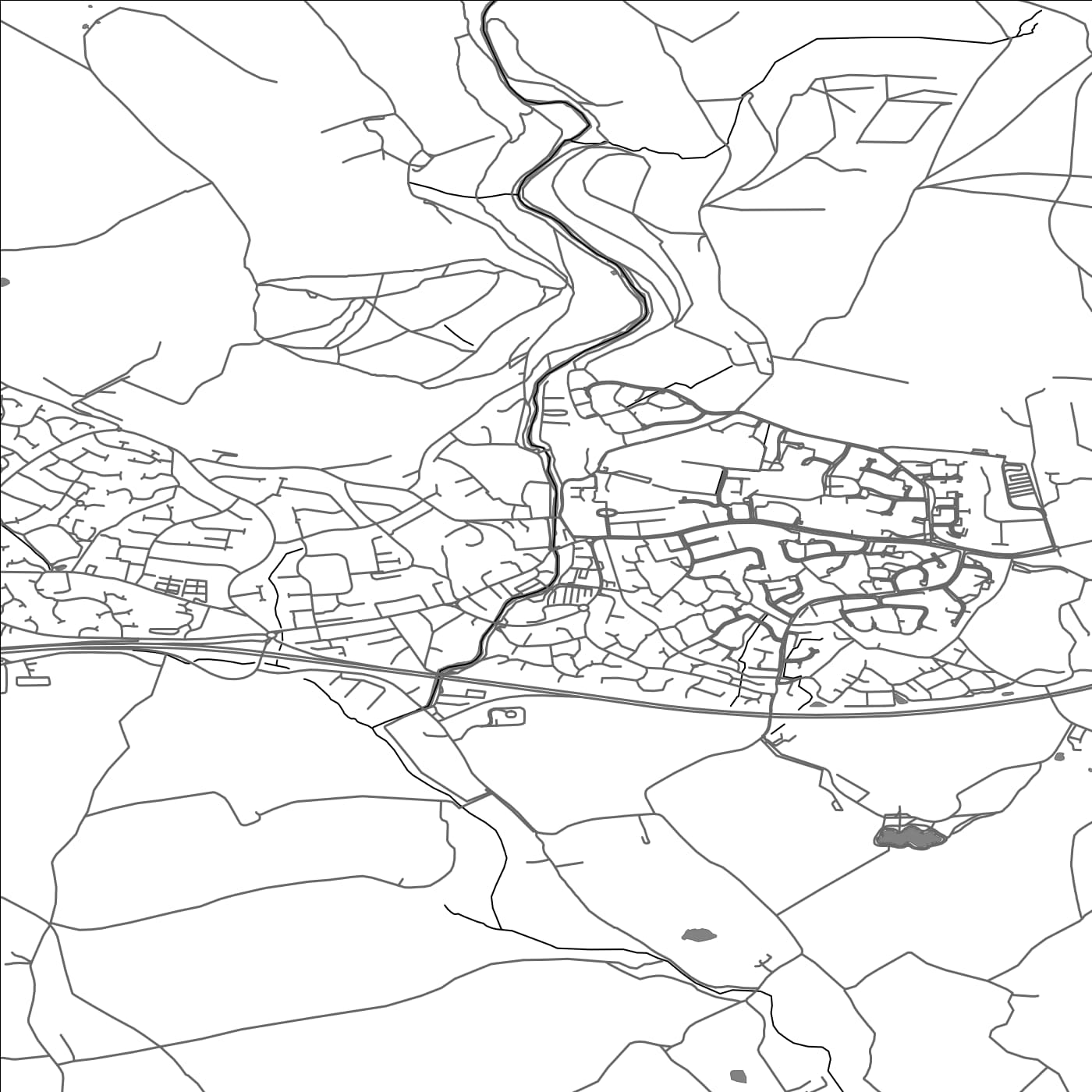 ROAD MAP OF IVYBRIDGE, UNITED KINGDOM BY MAPBAKES