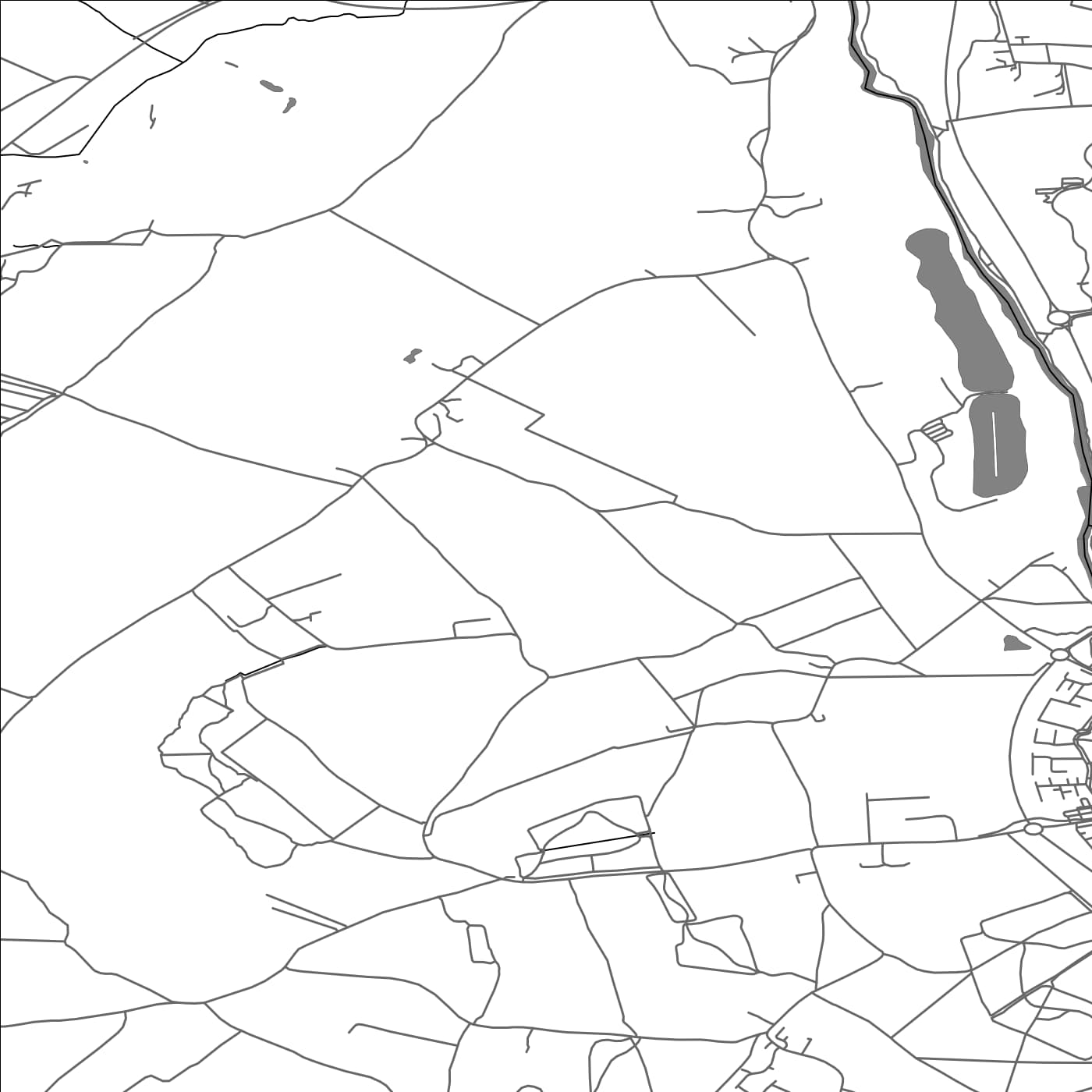 ROAD MAP OF KEMPSTON RURAL, UNITED KINGDOM BY MAPBAKES