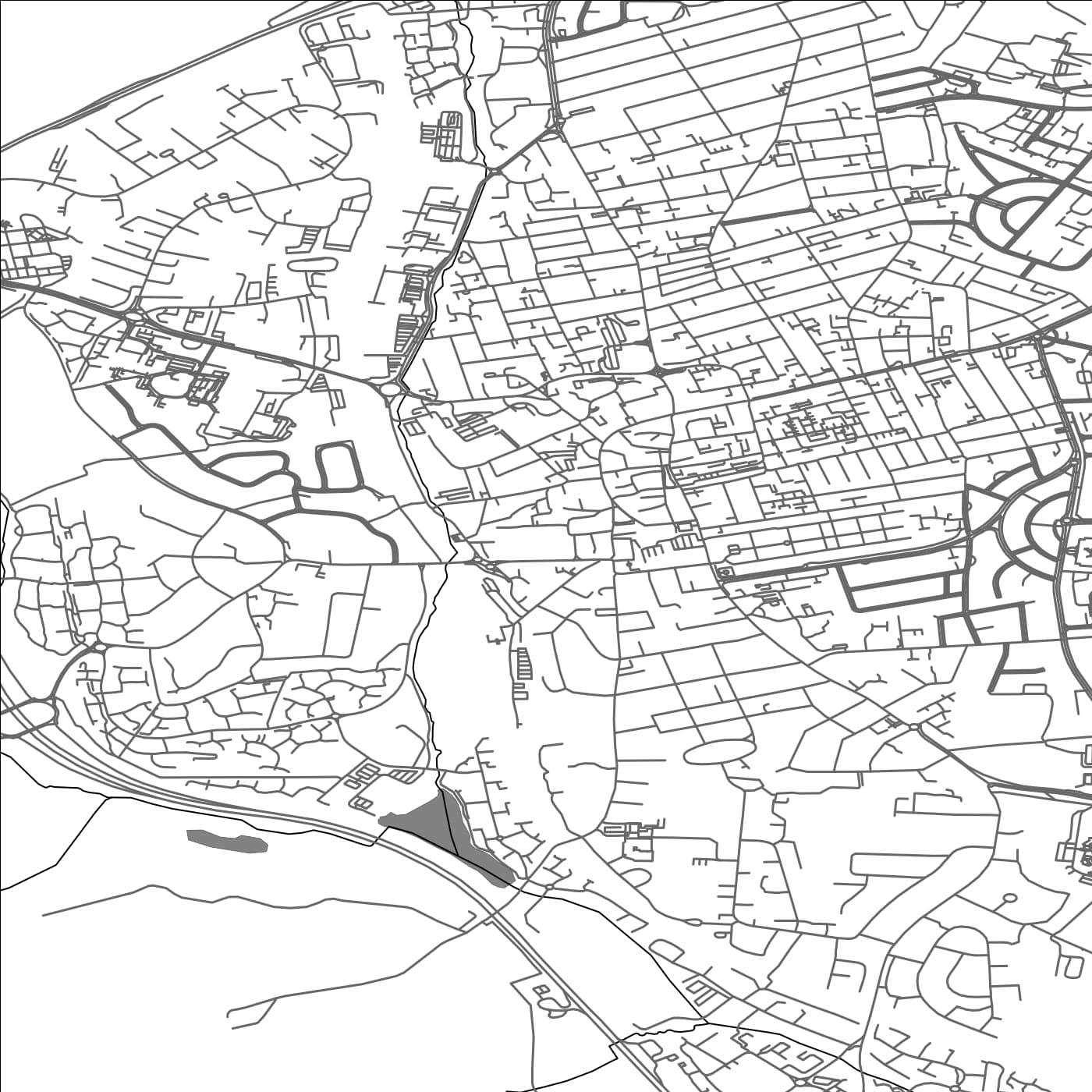 ROAD MAP OF KETTERING, UNITED KINGDOM BY MAPBAKES