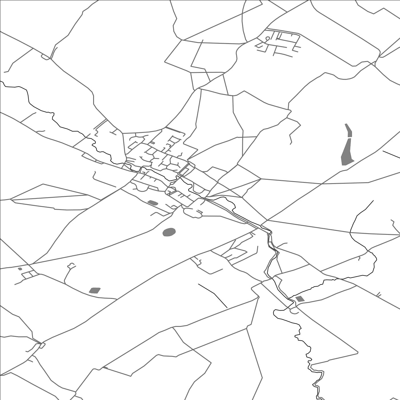 ROAD MAP OF KIMBOLTON, UNITED KINGDOM BY MAPBAKES