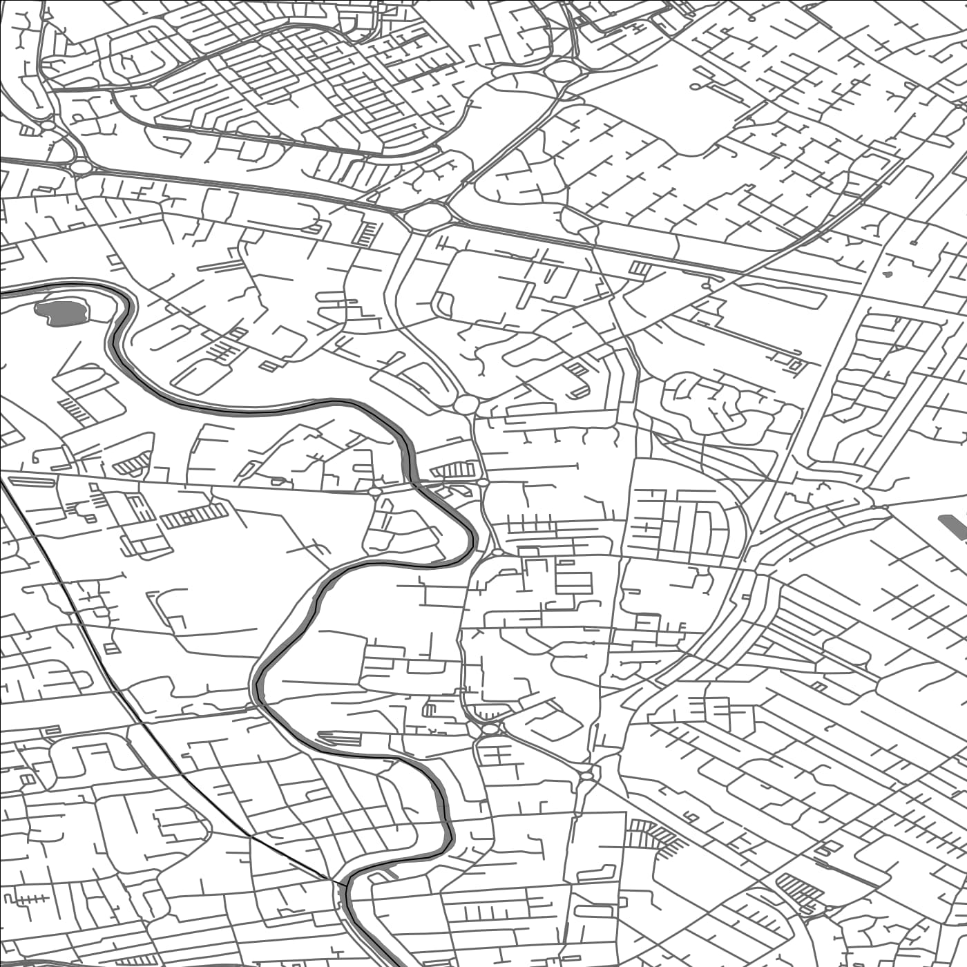 ROAD MAP OF KINGSTON UPON HULL, UNITED KINGDOM BY MAPBAKES