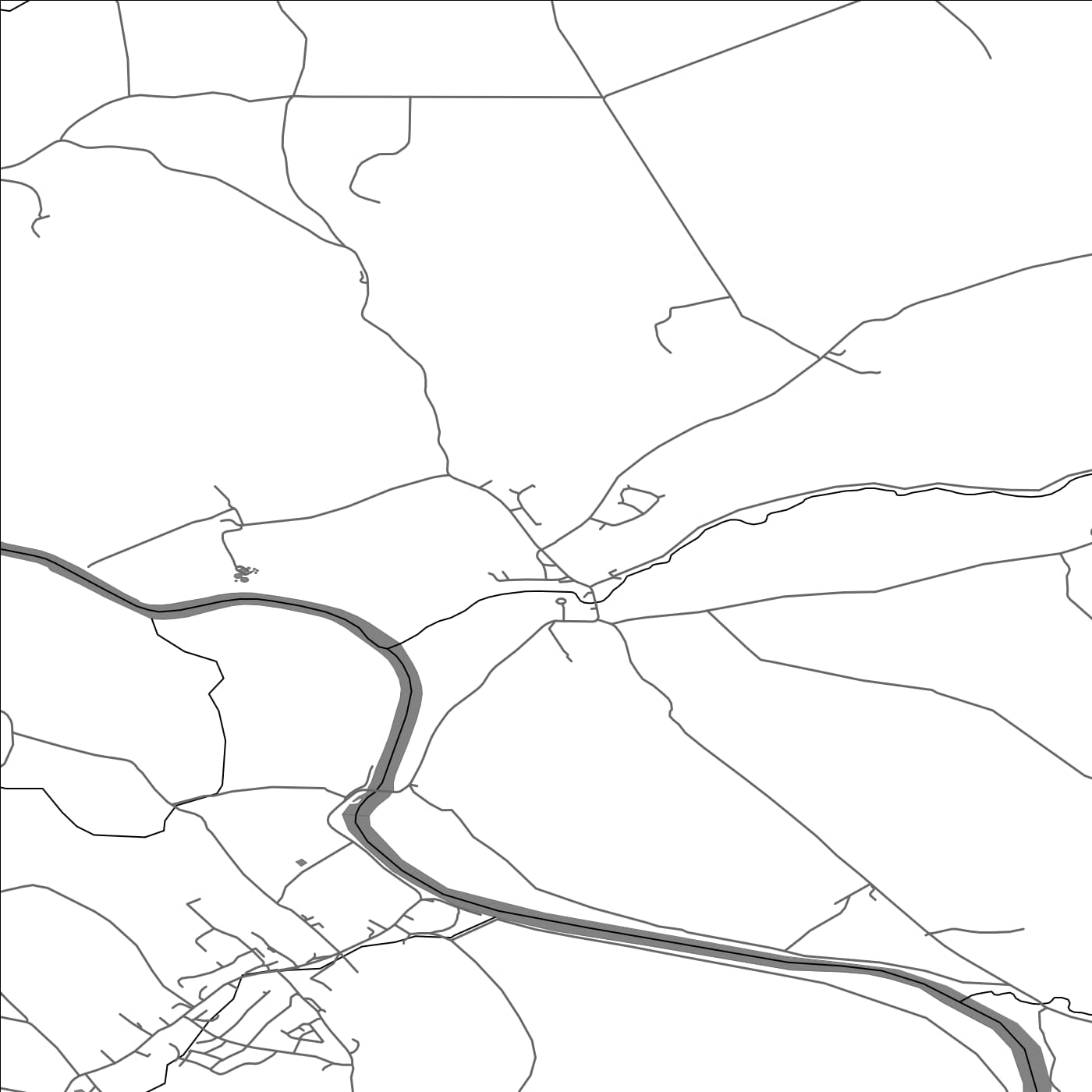 ROAD MAP OF KIRKOSWALD, UNITED KINGDOM BY MAPBAKES