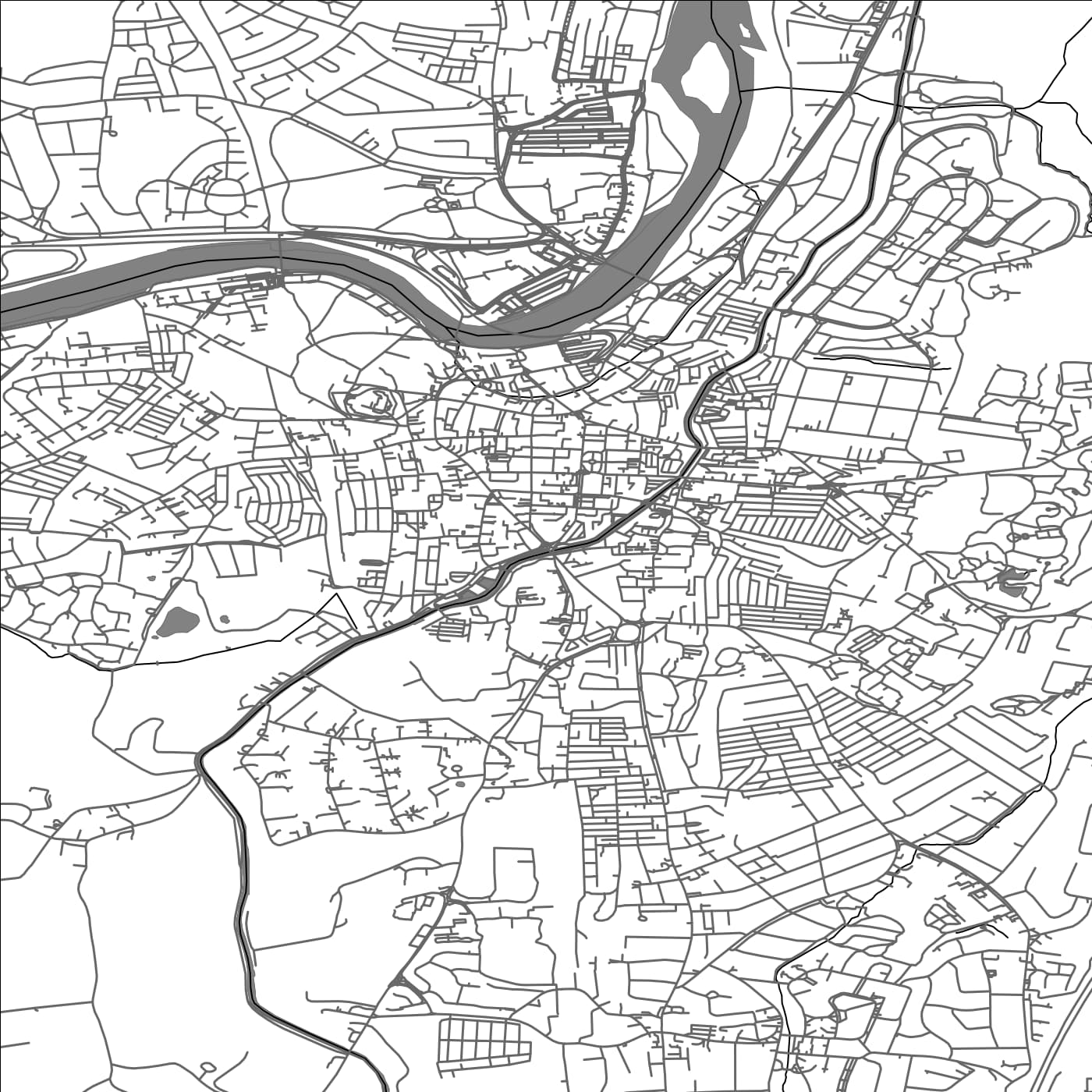 ROAD MAP OF LANCASTER, UNITED KINGDOM BY MAPBAKES