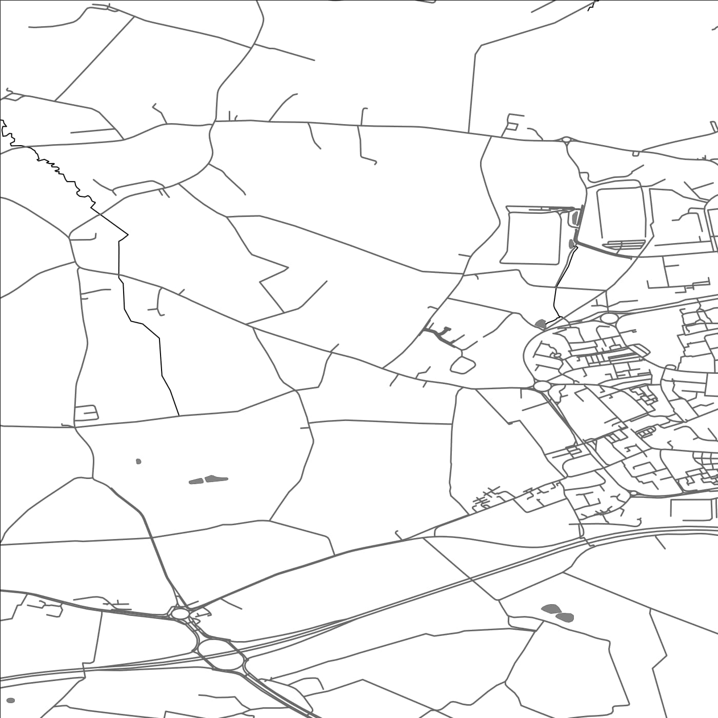 ROAD MAP OF LATHOM, UNITED KINGDOM BY MAPBAKES