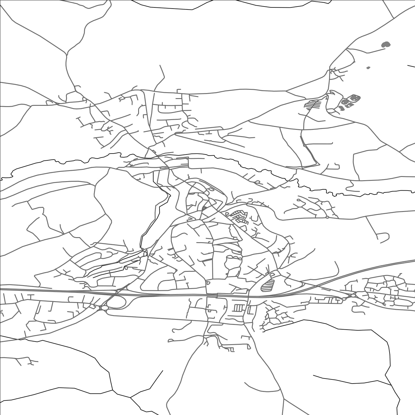 ROAD MAP OF LAUNCESTON, UNITED KINGDOM BY MAPBAKES