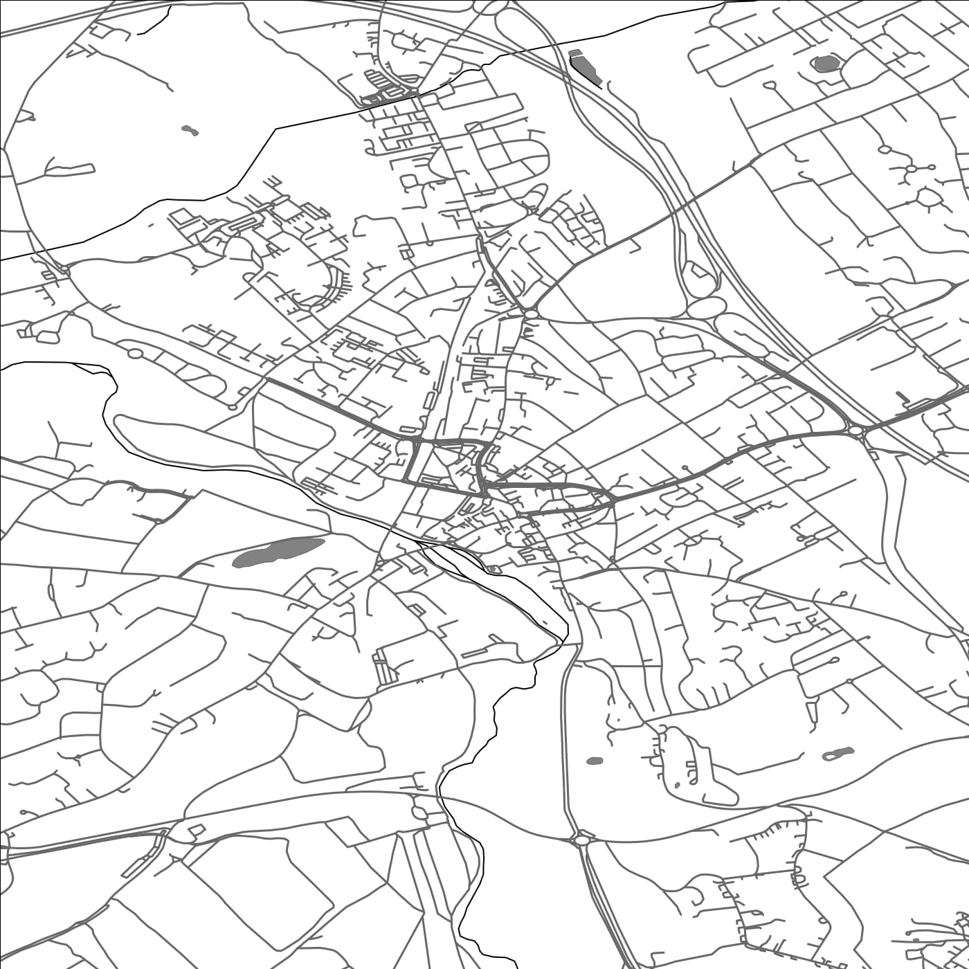 ROAD MAP OF LEATHERHEAD, UNITED KINGDOM BY MAPBAKES