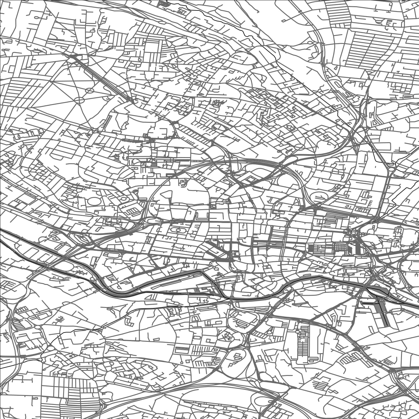 ROAD MAP OF LEEDS, UNITED KINGDOM BY MAPBAKES