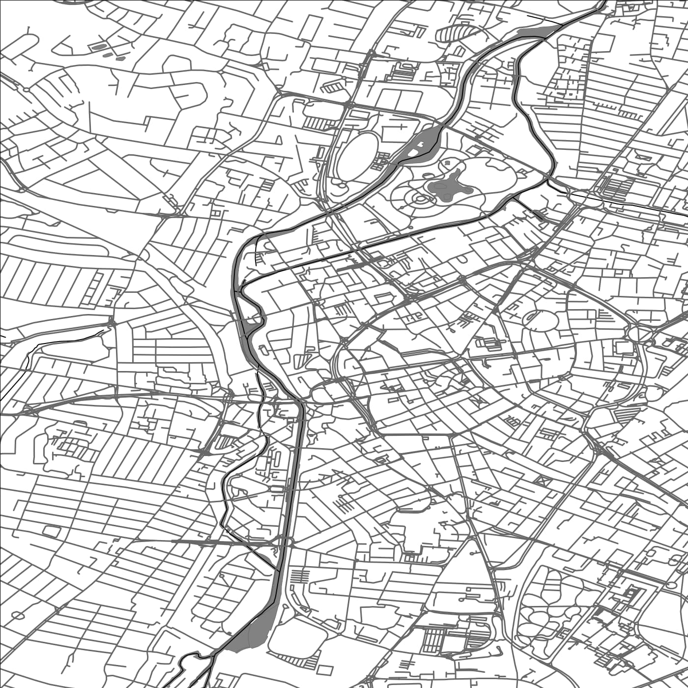 ROAD MAP OF LEICESTER, UNITED KINGDOM BY MAPBAKES