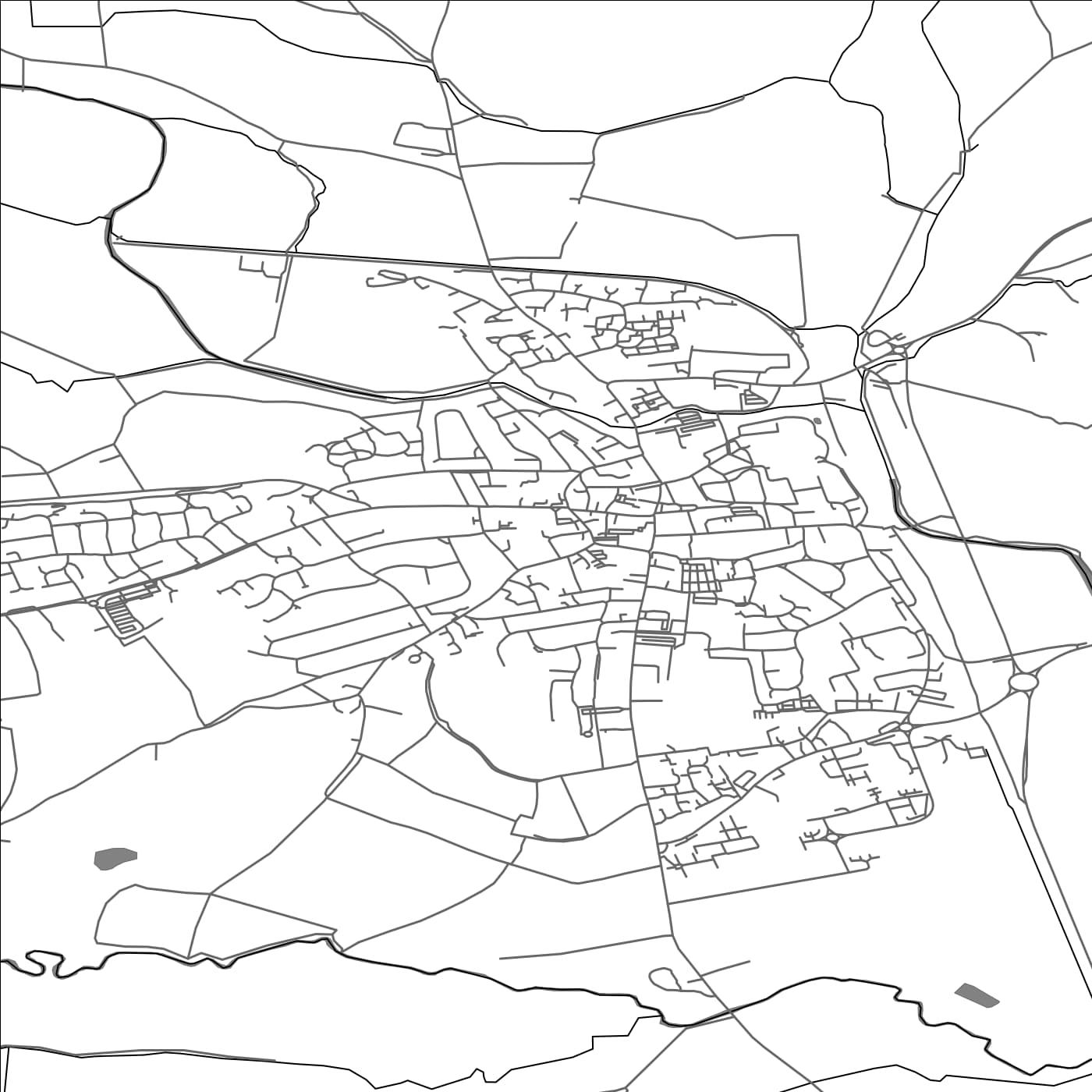 ROAD MAP OF LEOMINSTER, UNITED KINGDOM BY MAPBAKES