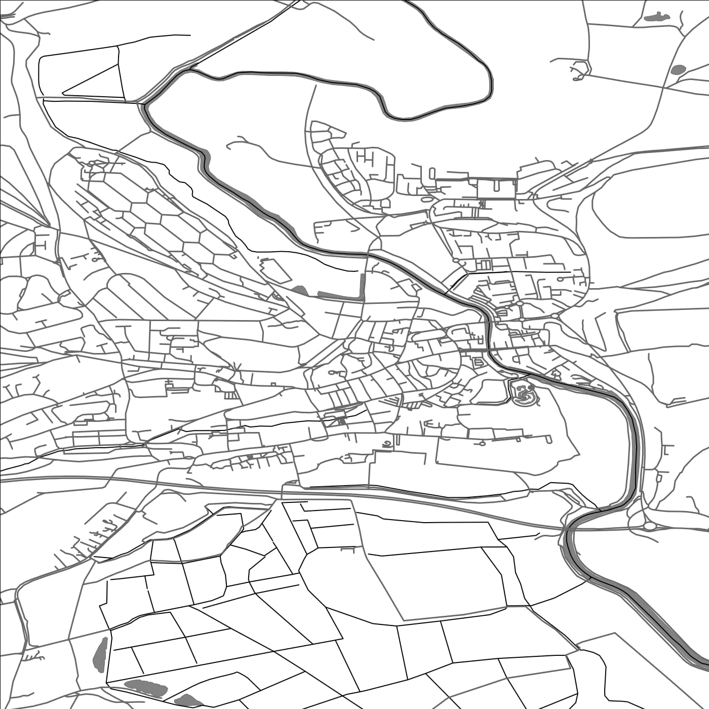 ROAD MAP OF LEWES, UNITED KINGDOM BY MAPBAKES