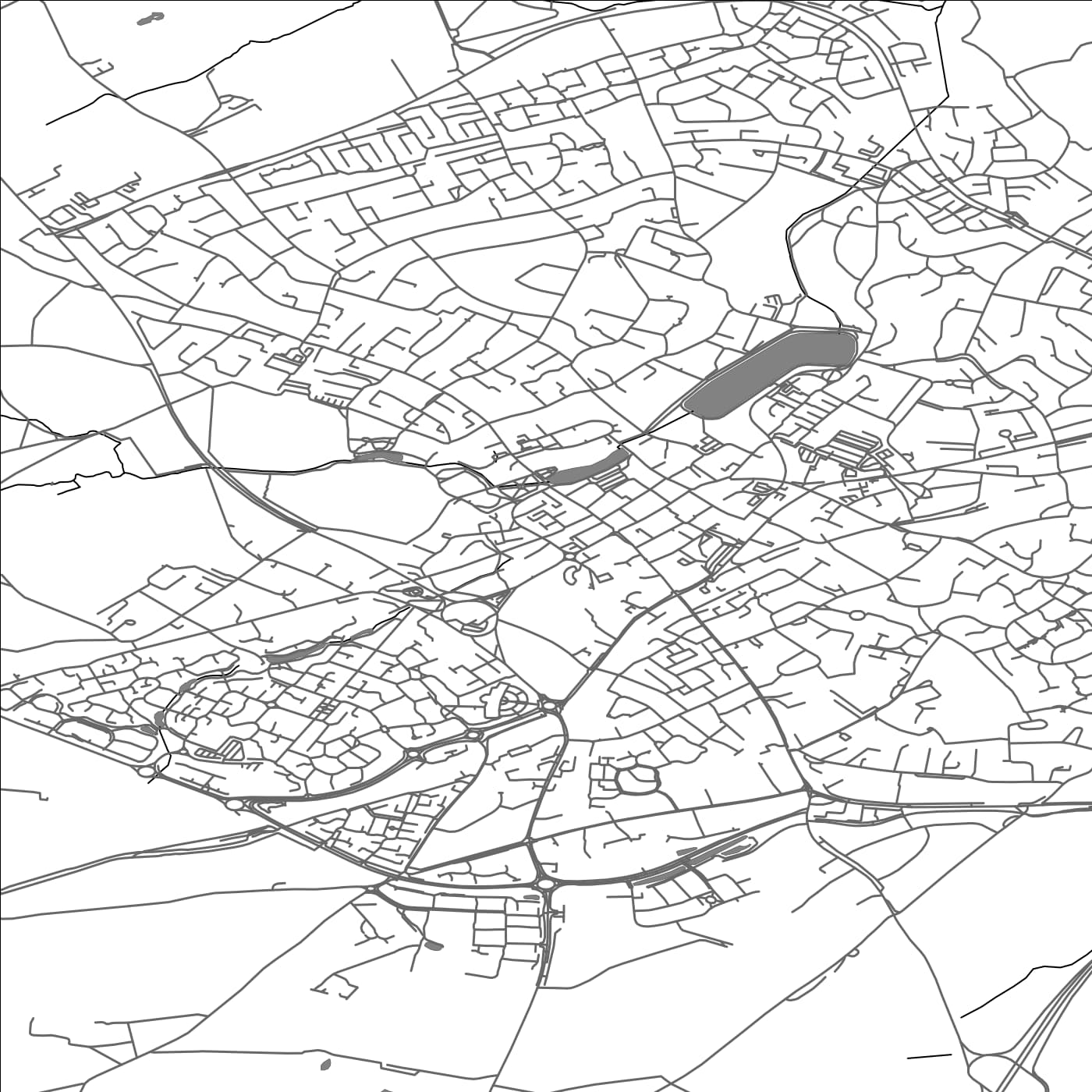 ROAD MAP OF LICHFIELD, UNITED KINGDOM BY MAPBAKES