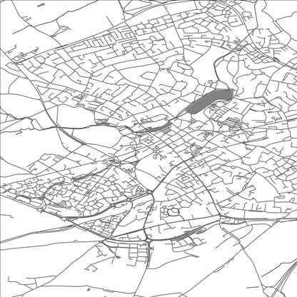 ROAD MAP OF LICHFIELD, UNITED KINGDOM BY MAPBAKES