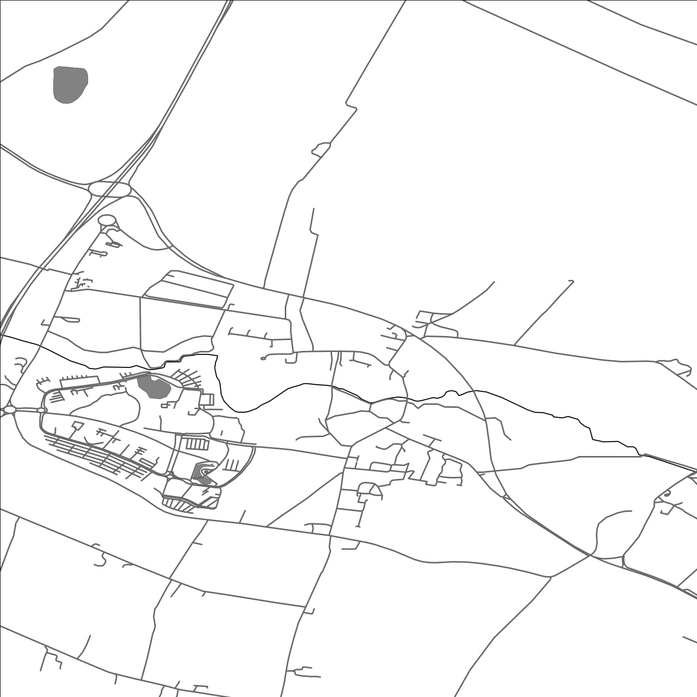 ROAD MAP OF LITTLE ABINGTON, UNITED KINGDOM BY MAPBAKES