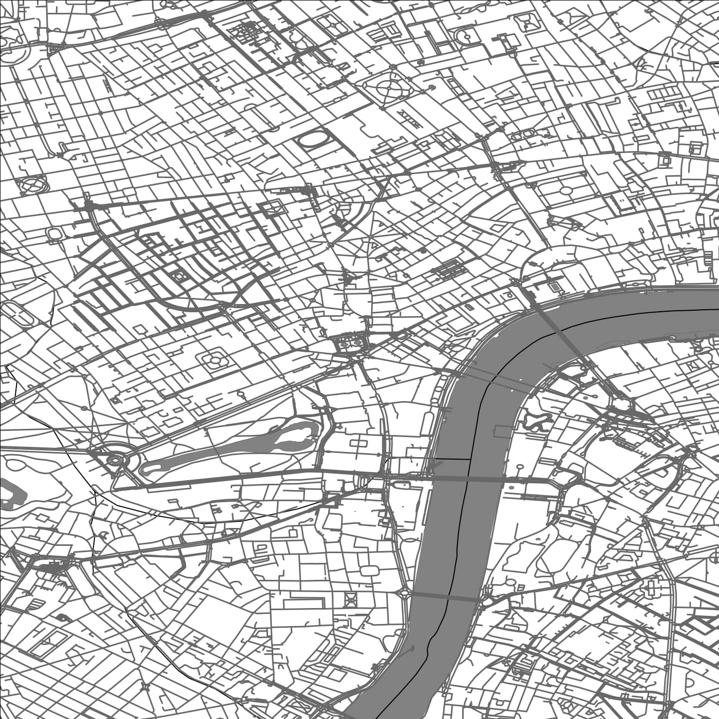 ROAD MAP OF LONDON, UNITED KINGDOM BY MAPBAKES