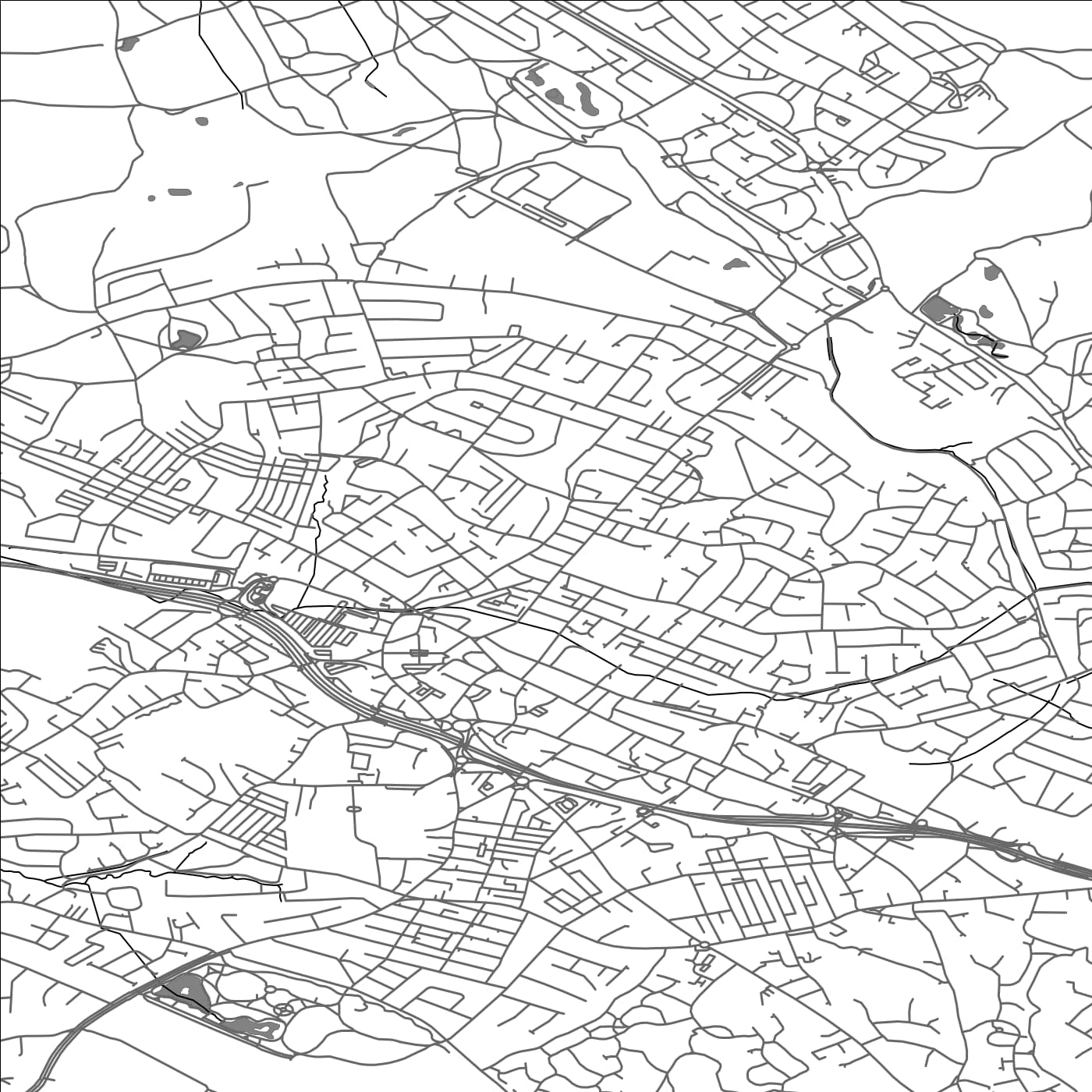 ROAD MAP OF LONGTON, UNITED KINGDOM BY MAPBAKES