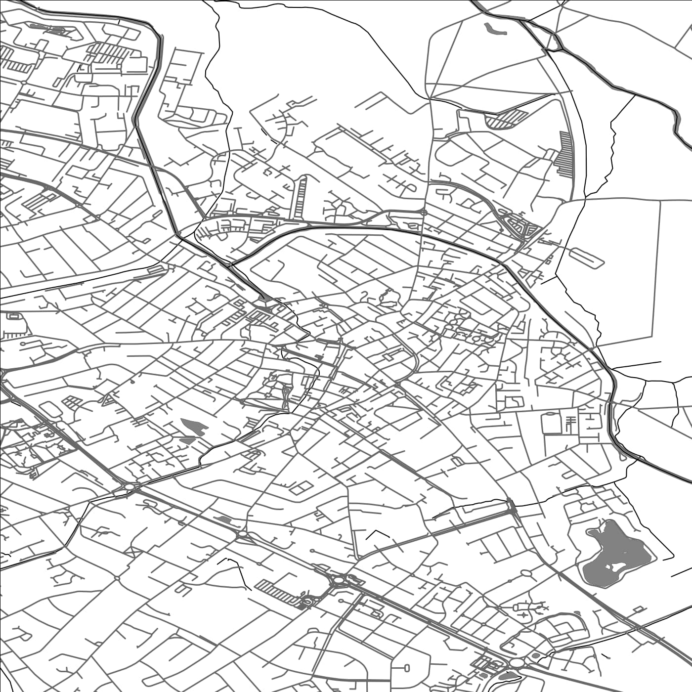 ROAD MAP OF LOUGHBOROUGH, UNITED KINGDOM BY MAPBAKES