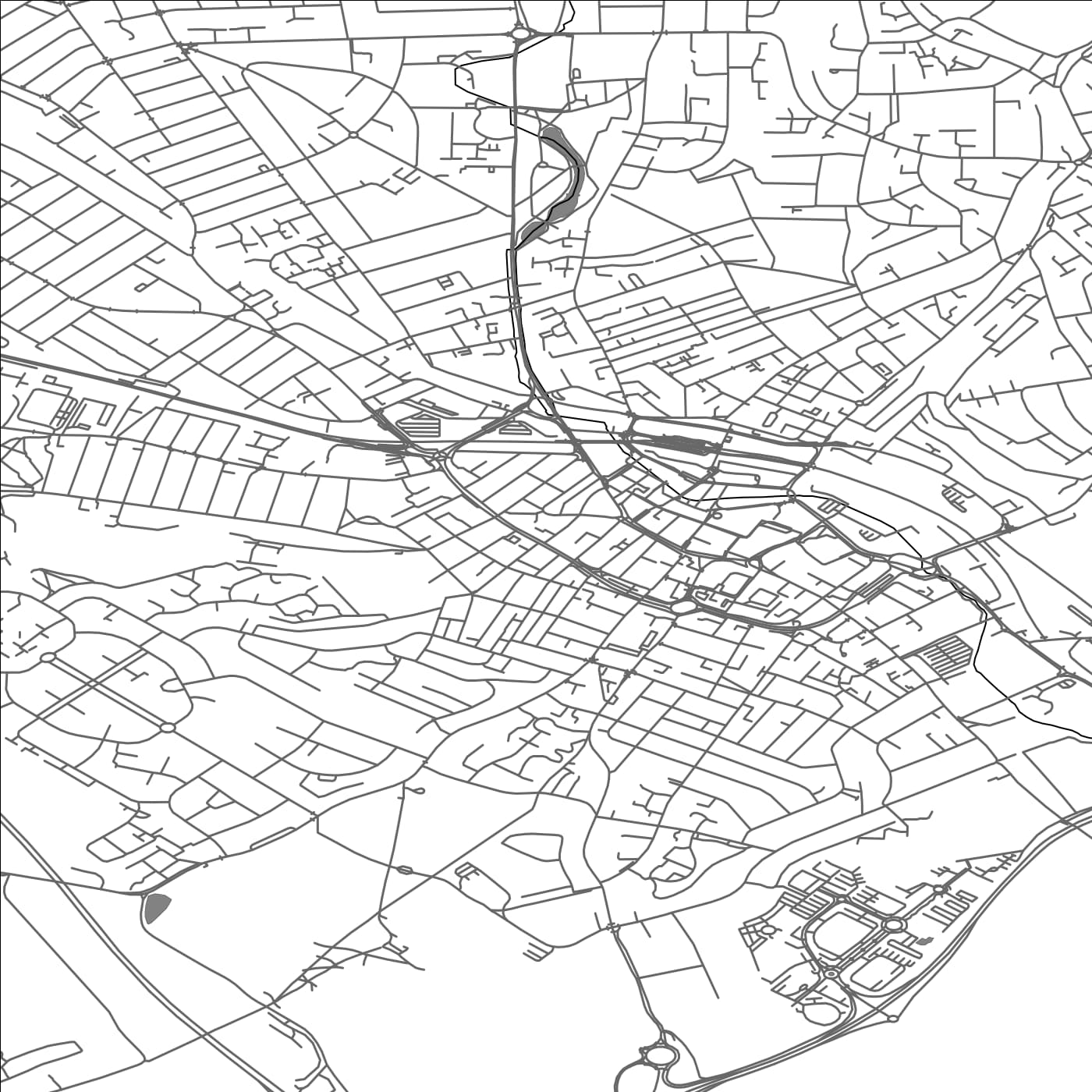 ROAD MAP OF LUTON, UNITED KINGDOM BY MAPBAKES