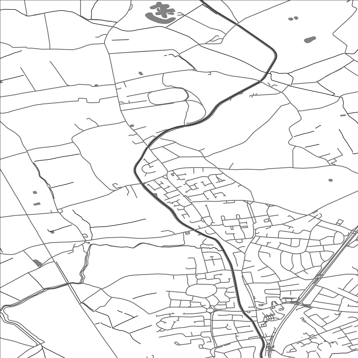 ROAD MAP OF LYDIATE, UNITED KINGDOM BY MAPBAKES