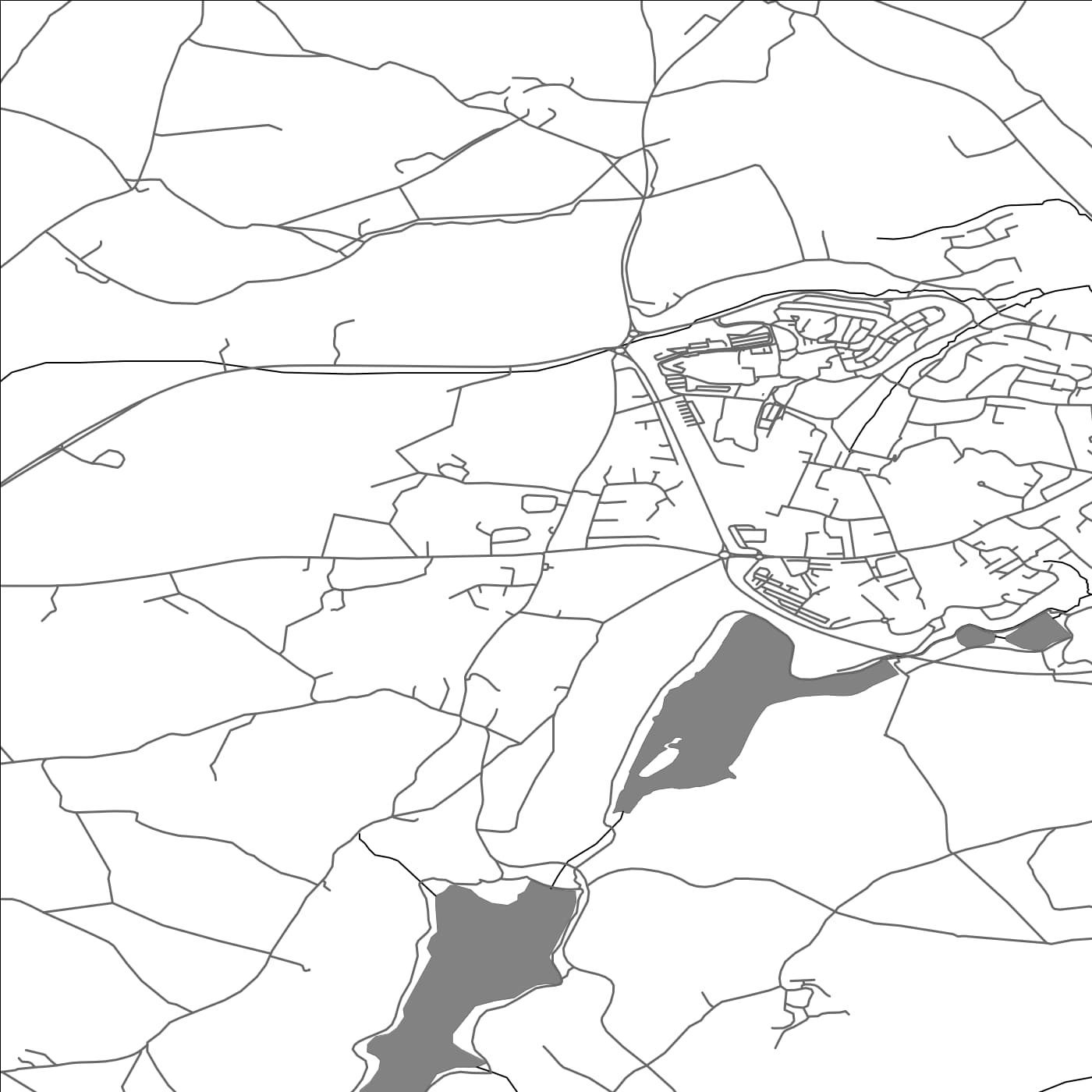 ROAD MAP OF MABE, UNITED KINGDOM BY MAPBAKES