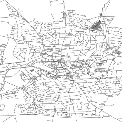 ROAD MAP OF MELTON MOWBRAY, UNITED KINGDOM BY MAPBAKES