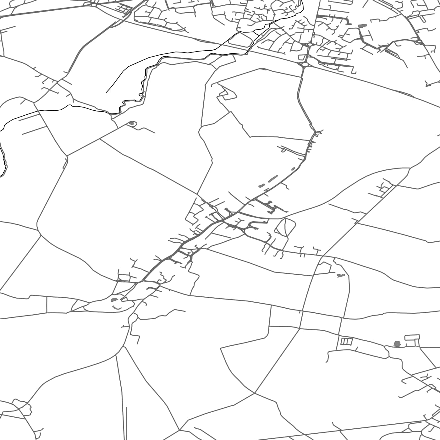 ROAD MAP OF MEPPERSHALL, UNITED KINGDOM BY MAPBAKES