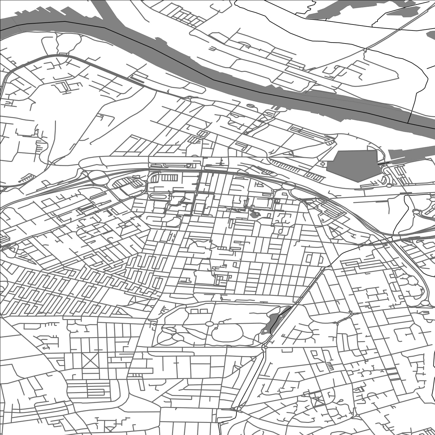 ROAD MAP OF MIDDLESBROUGH, UNITED KINGDOM BY MAPBAKES