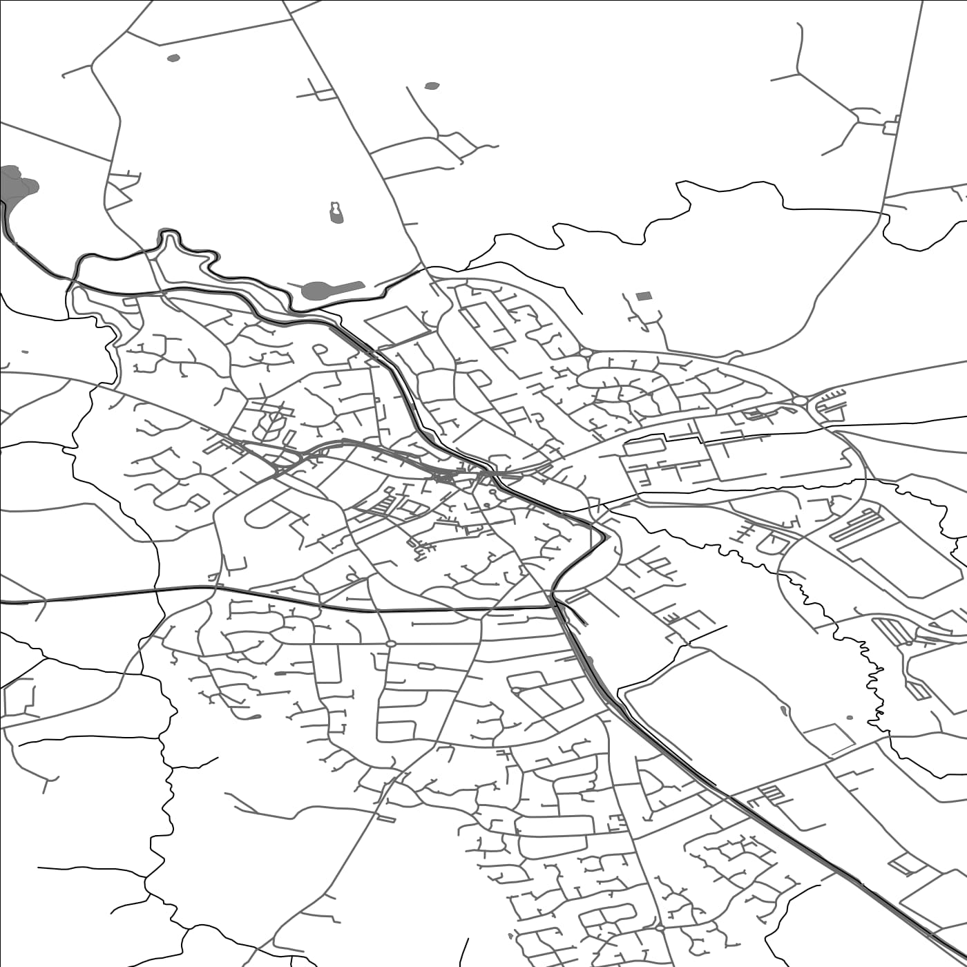 ROAD MAP OF MIDDLEWICH, UNITED KINGDOM BY MAPBAKES