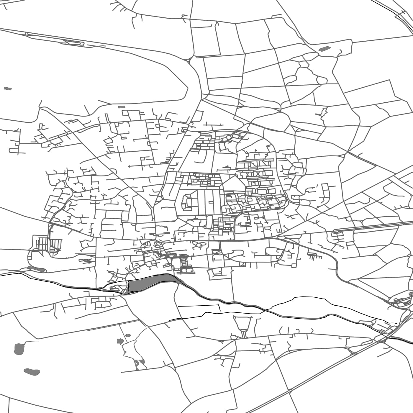 ROAD MAP OF MILDENHALL, UNITED KINGDOM BY MAPBAKES