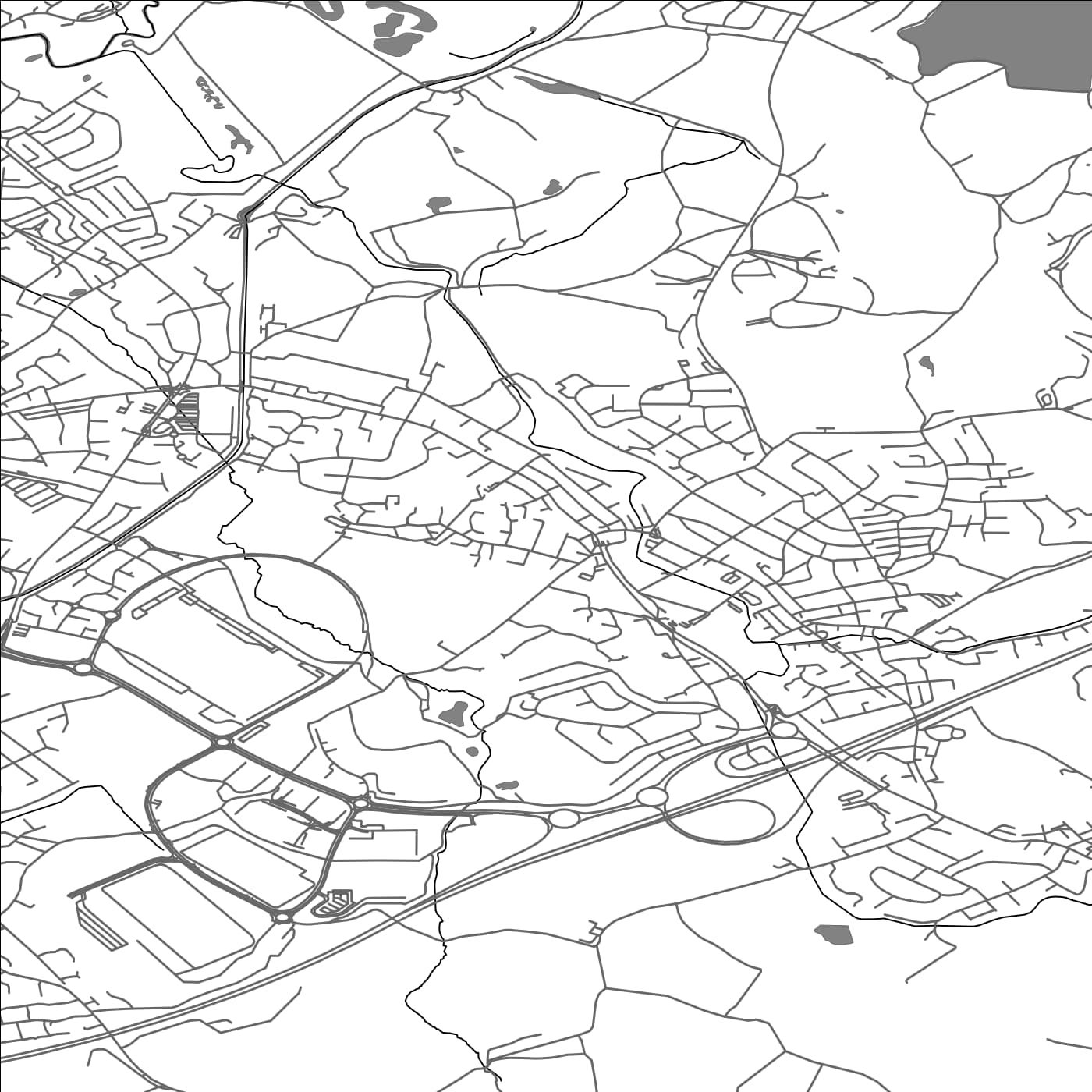 ROAD MAP OF MILNROW, UNITED KINGDOM BY MAPBAKES