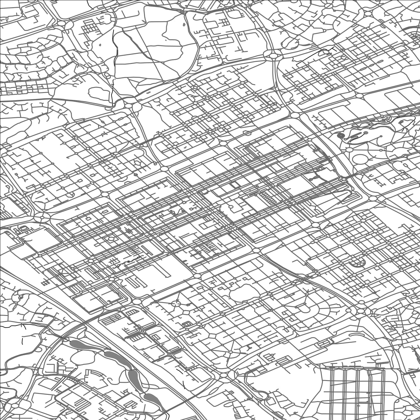 ROAD MAP OF MILTON KEYNES, UNITED KINGDOM BY MAPBAKES