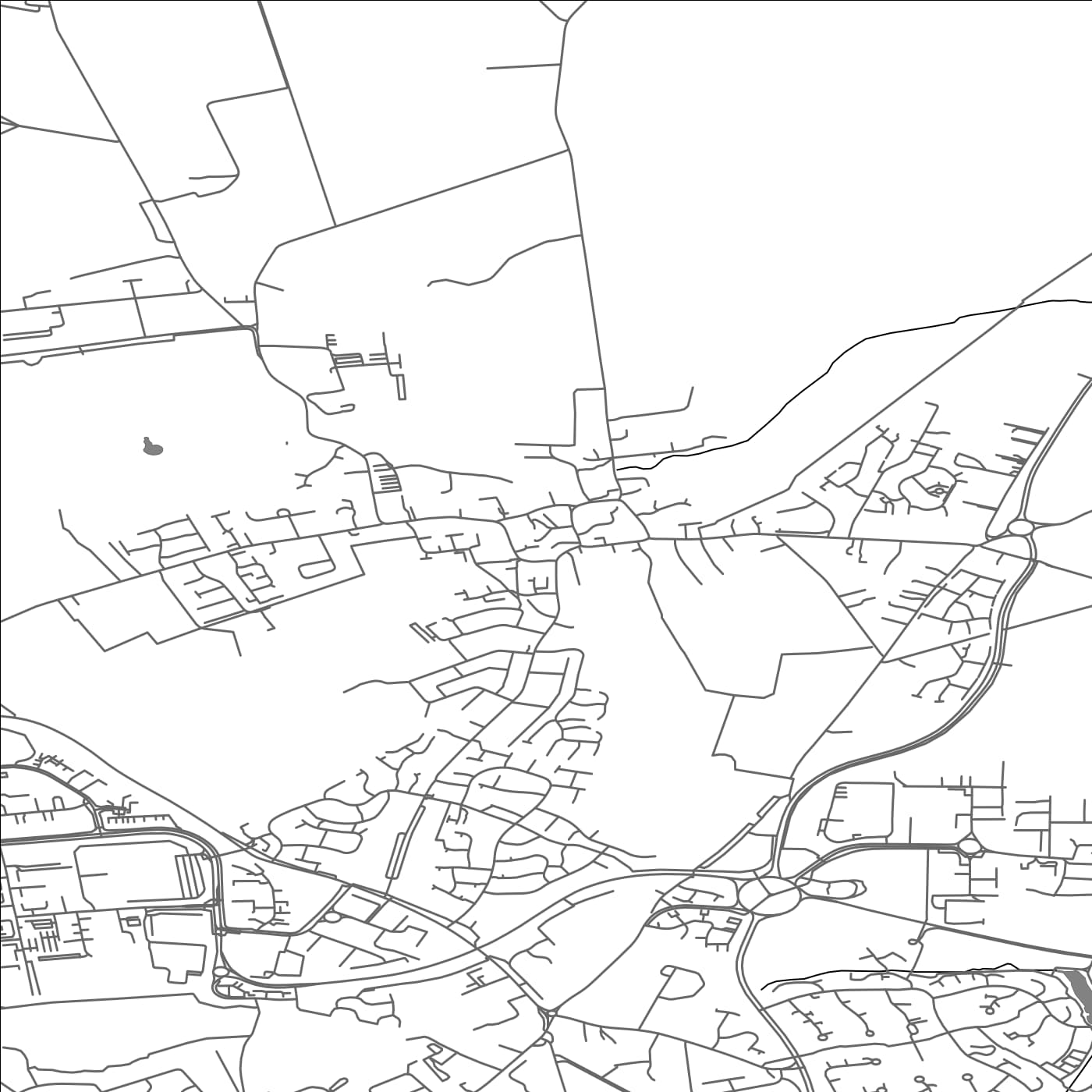 ROAD MAP OF MOULTON, UNITED KINGDOM BY MAPBAKES