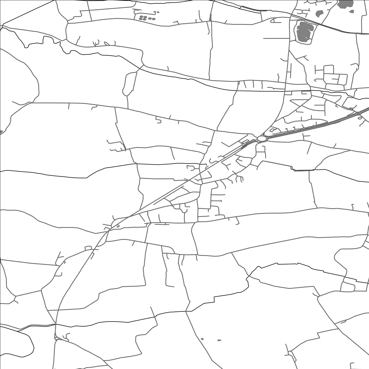 ROAD MAP OF MUCH HOOLE, UNITED KINGDOM BY MAPBAKES