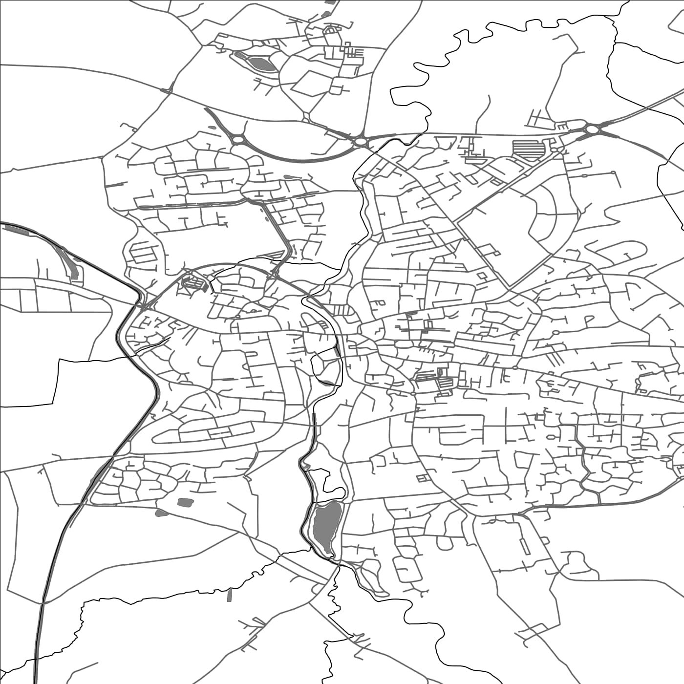 ROAD MAP OF NANTWICH, UNITED KINGDOM BY MAPBAKES