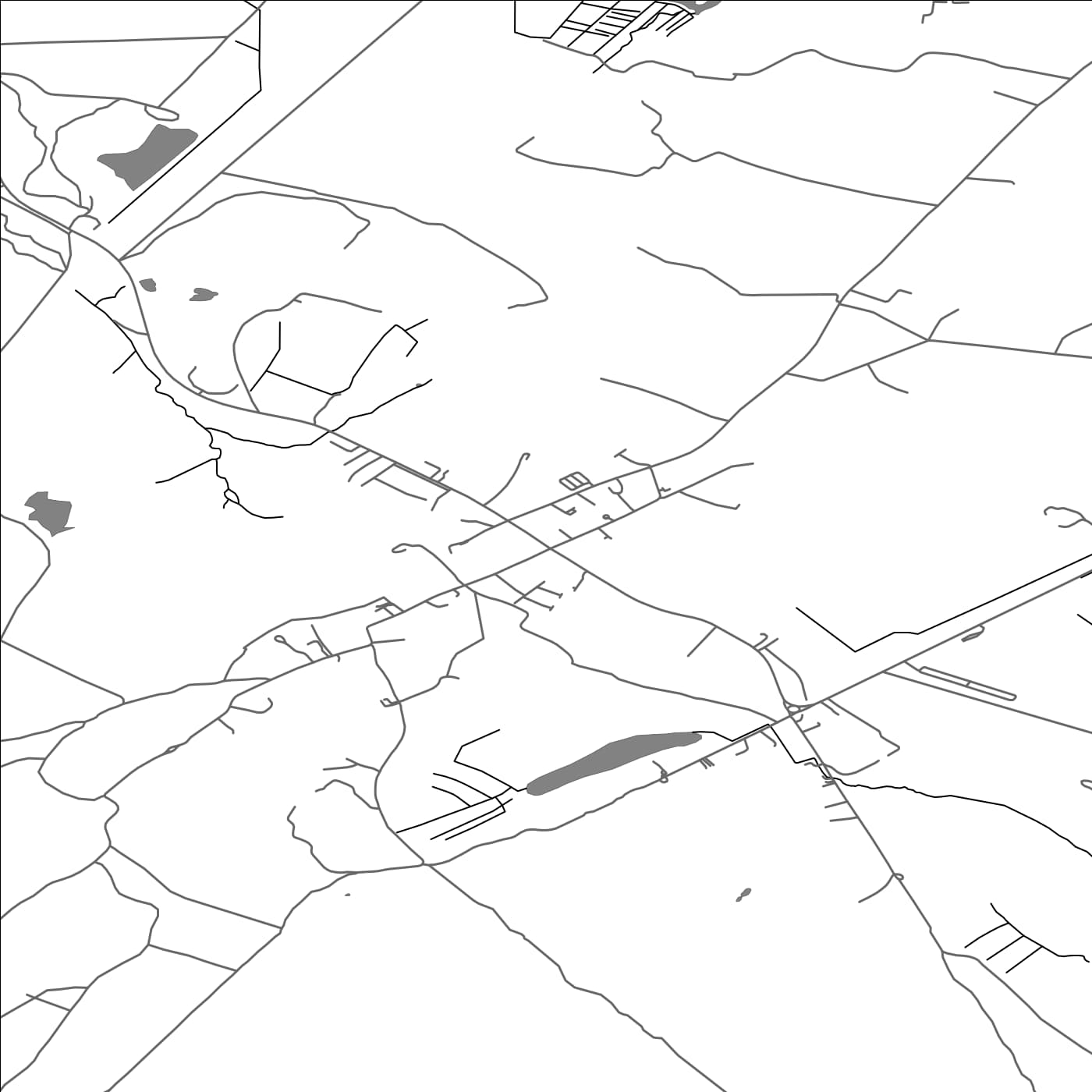 ROAD MAP OF NEWBOROUGH, UNITED KINGDOM BY MAPBAKES