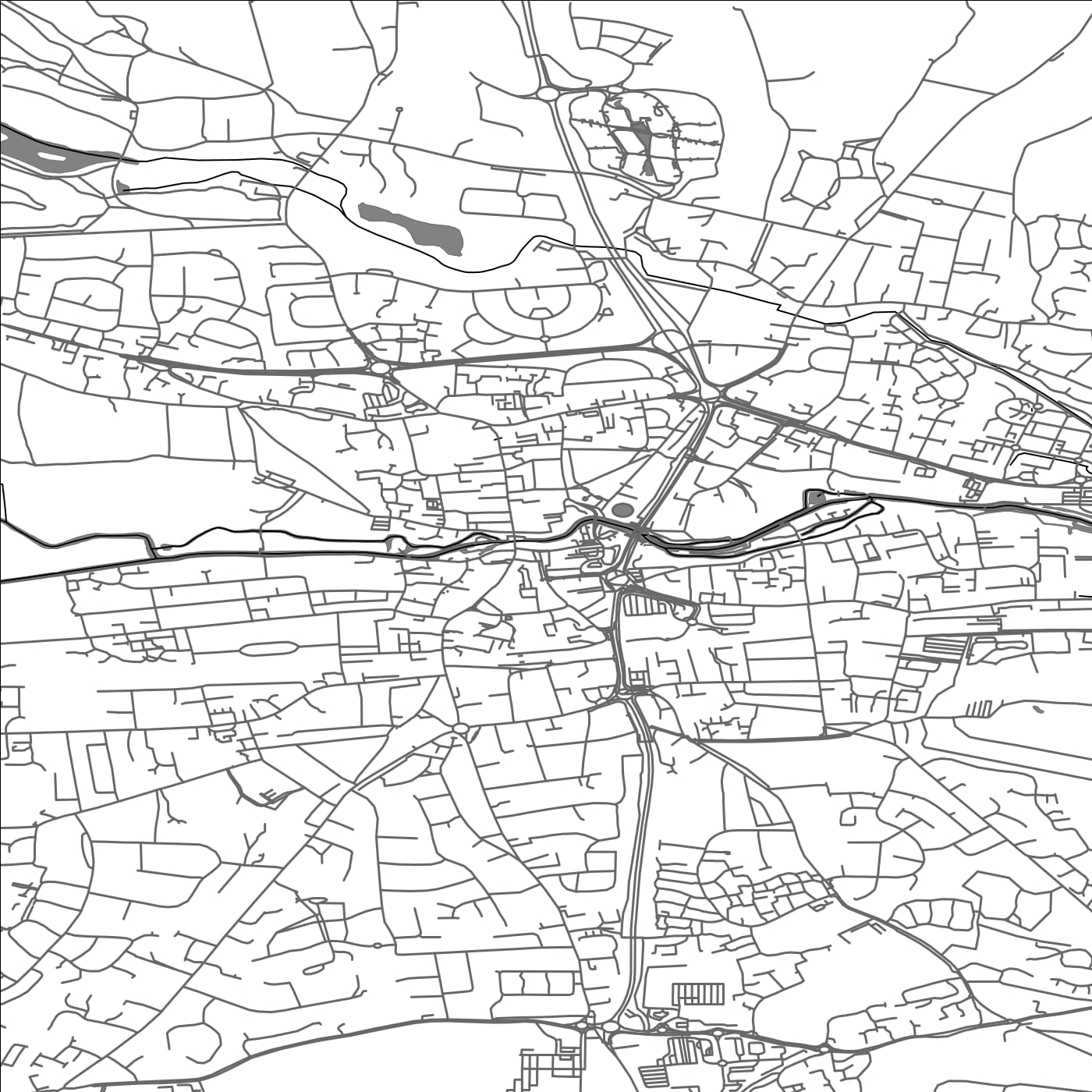 ROAD MAP OF NEWBURY, UNITED KINGDOM BY MAPBAKES